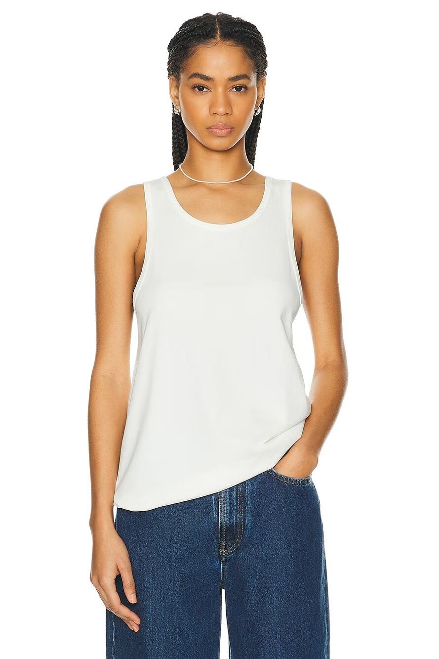 WAO The Relaxed Tank Top Cotton Jersey Minimalist Work Everyday S